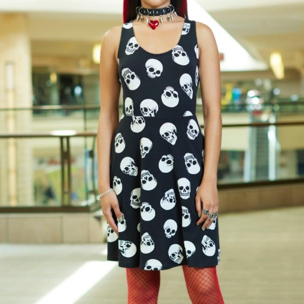 Skull Tank Dress Hot Topic Halloween Witchy‎ Spooky